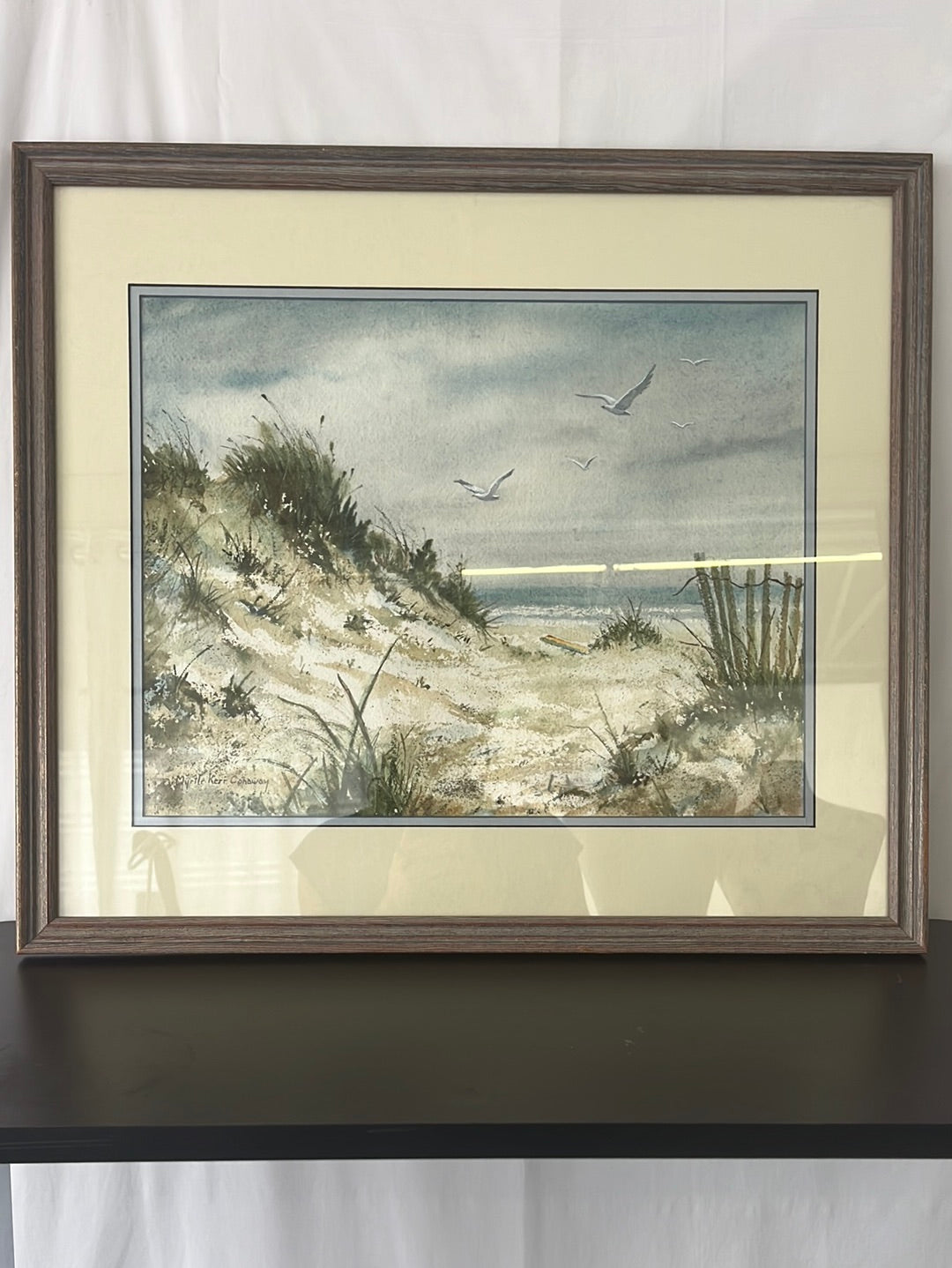SIGNED AND FRAMED -- Myrtle Kerr Conaway, Original Watercolor, "Evening Flight"