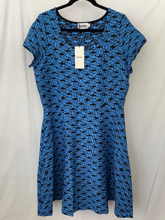 NWT - LEOTA blue Knotted Rope* print Fit and Flare Dress - Size 1L (14-16)
