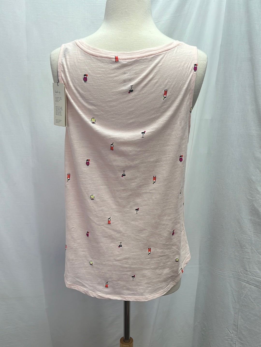 NWT -- A NEW DAY Pink Sequin Cocktail Print Flared Mini Tank Top -- L