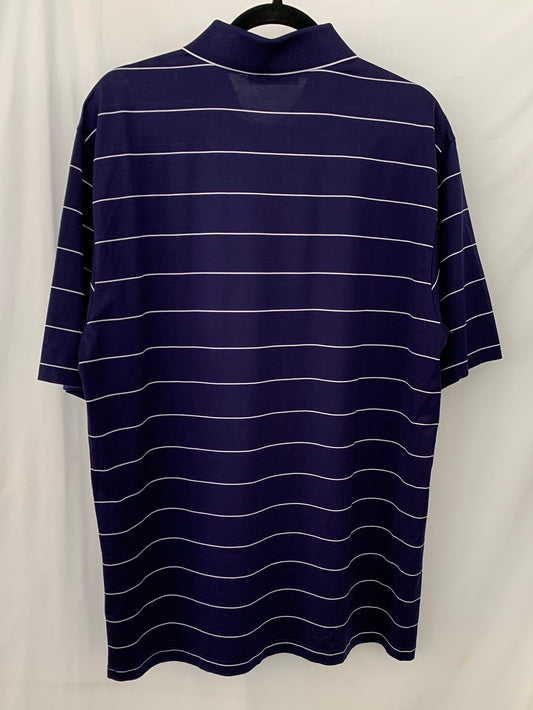 NWT - THE OPEN Navy Stripe 147th Carnoustie Filo di Scozia Golf Polo Shirt - Size L