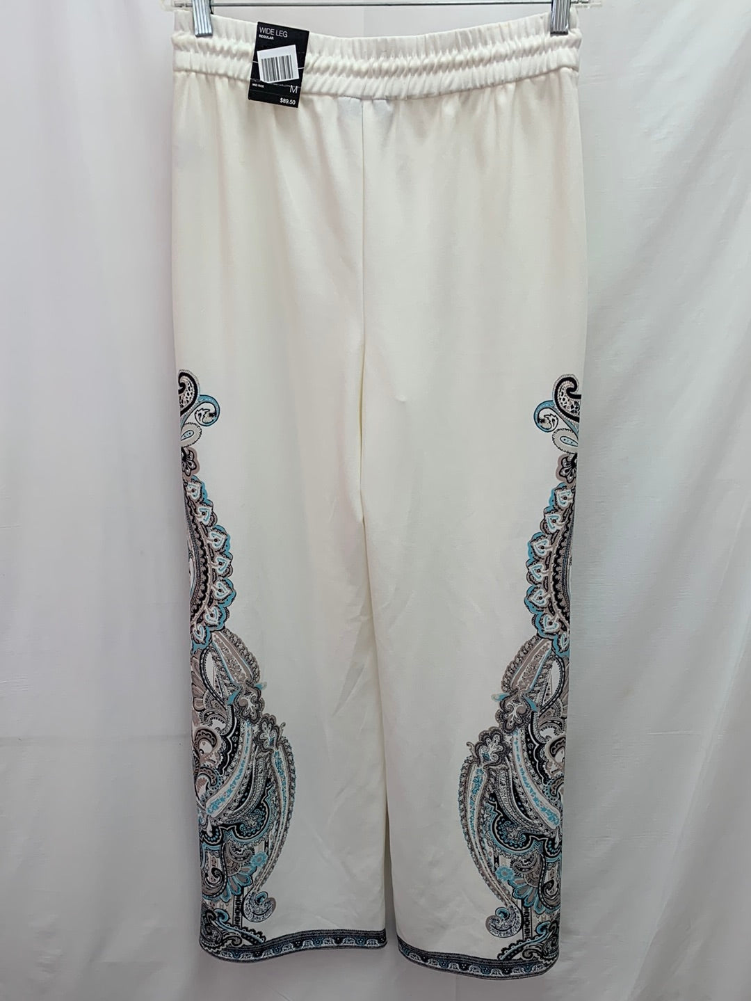 NWT - INC INTERNATIONAL CONCEPTS white paisley Wide Leg Pants - M