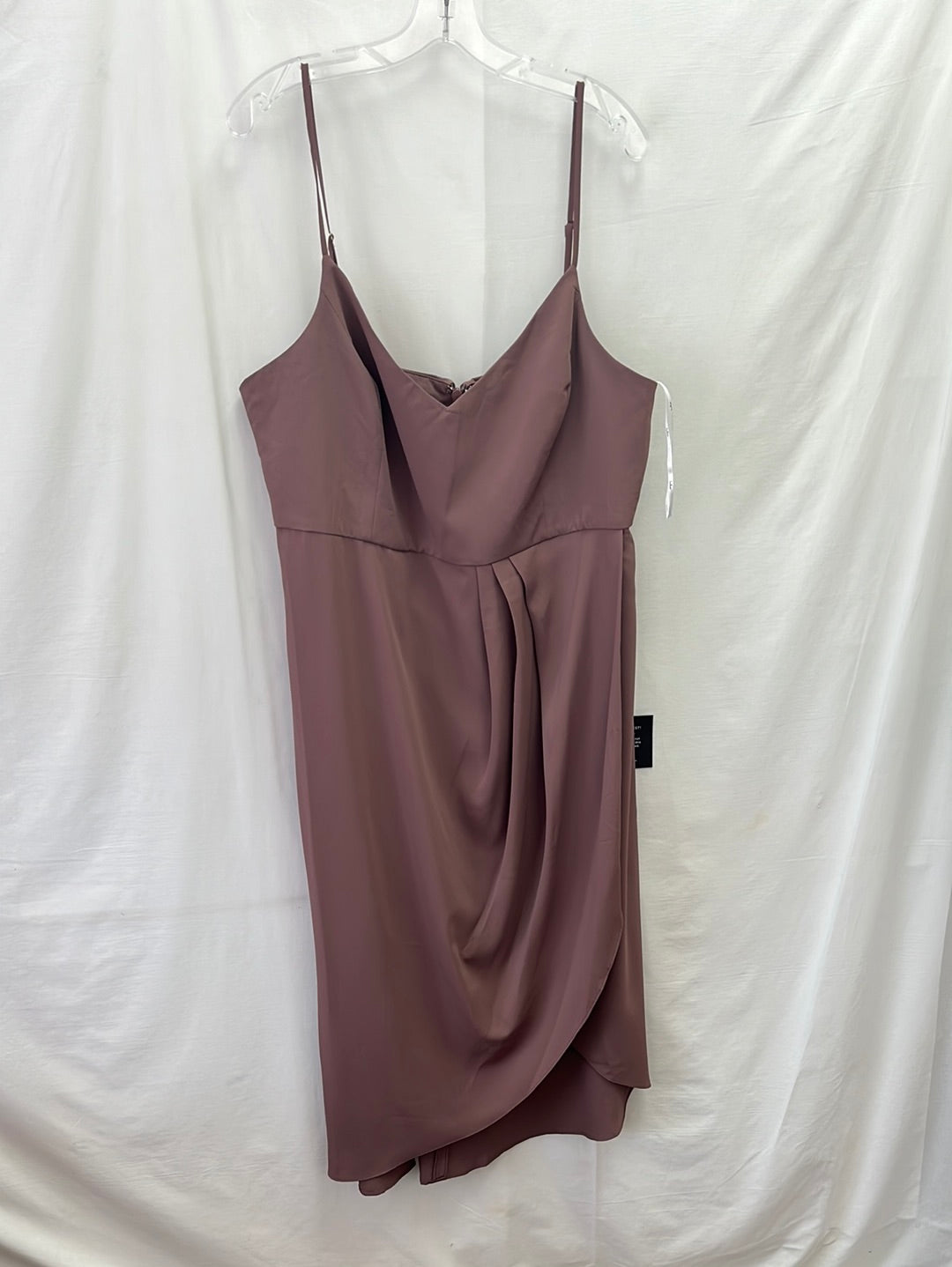 NWT -- LULU'S Mauve Plus Size Midi Dress with Faux Wrap Skirt -- 2X