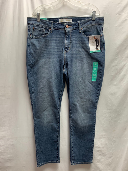 NWT - SIGNATURE LEVI Stretch Mid Rise Straight Jeans - 18S / W34 L30