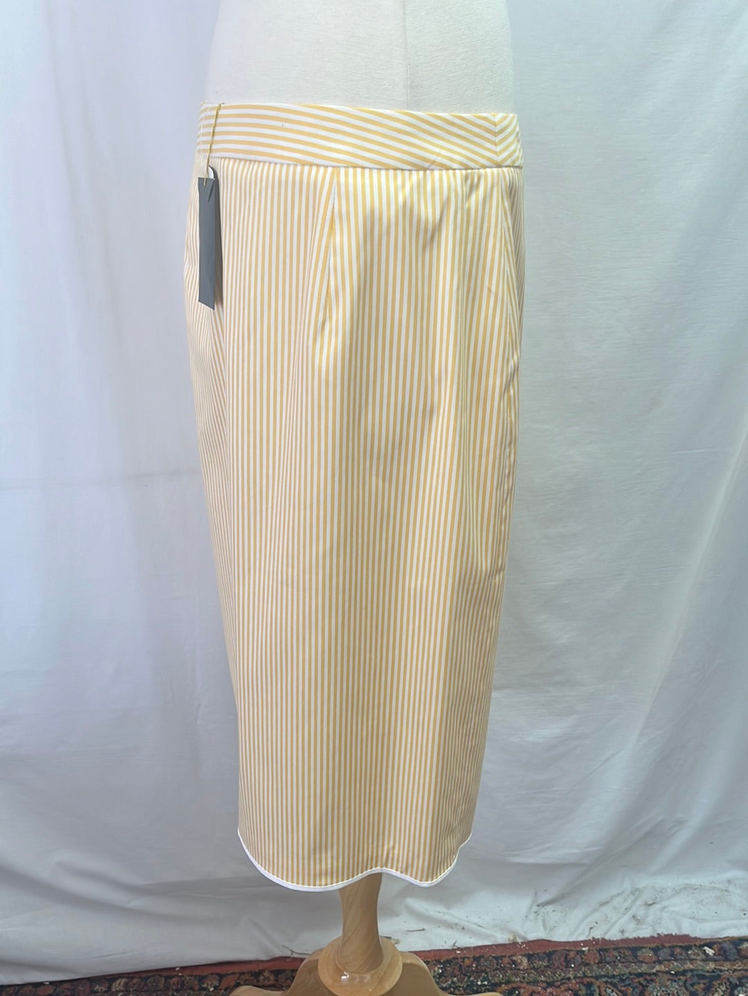 NWT -- BROOKS BROTHER'S "346" Yellow Striped Wrap Pencil Skirt -- Size 10