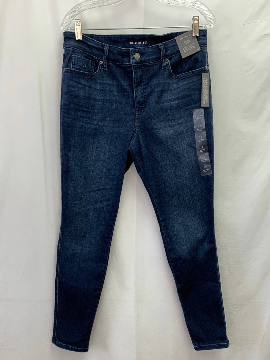 NWT - THE LIMITED dark wash Indigo Dyed Mid Rise Stretch Skinny Jeans - 12