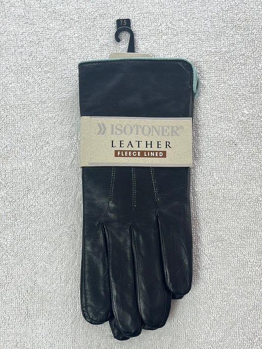 VTG/NIP -- ISOTONER Fleece-line Leather Gloves -- Size 7.5