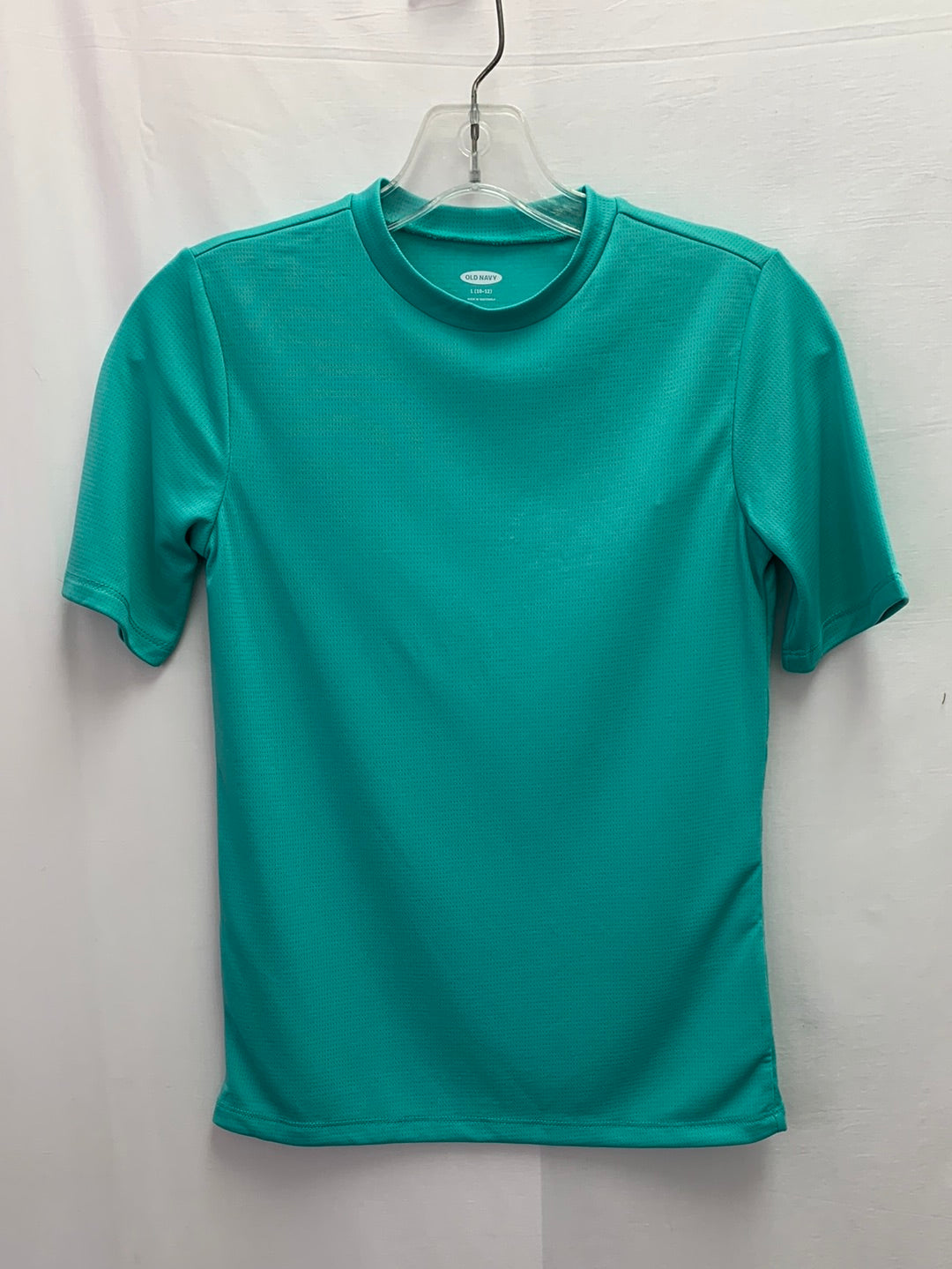 NWT - OLD NAVY aqua blue UPF 40 Short Sleeve Rashguard Swim Shirt - Youth 10-12