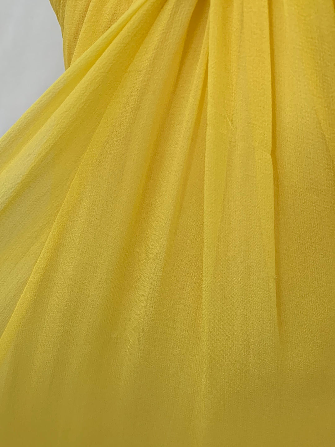 AIDAN MATTOX yellow beaded formal SILK Gown Dress - 6