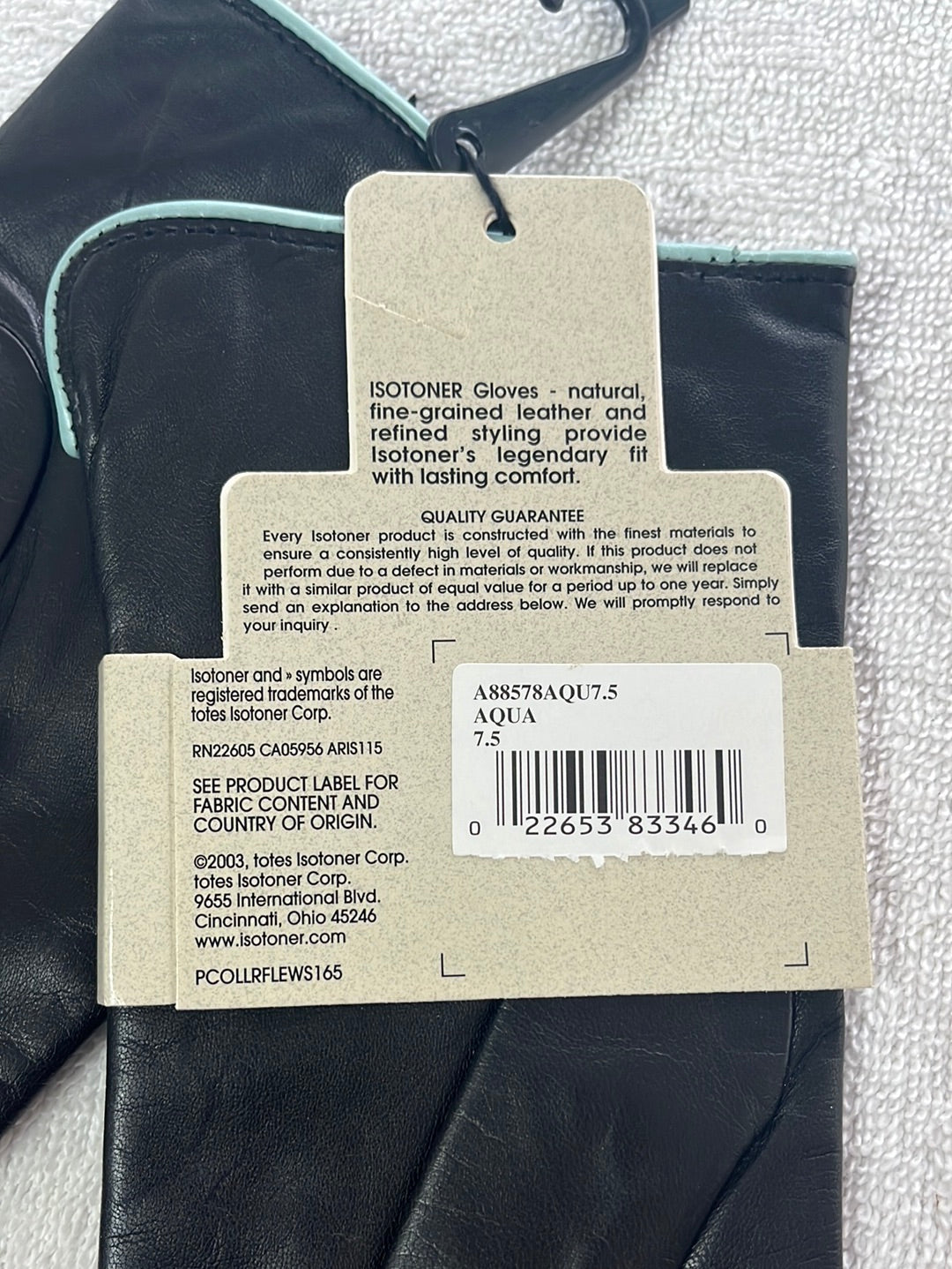 VTG/NIP -- ISOTONER Fleece-line Leather Gloves -- Size 7.5