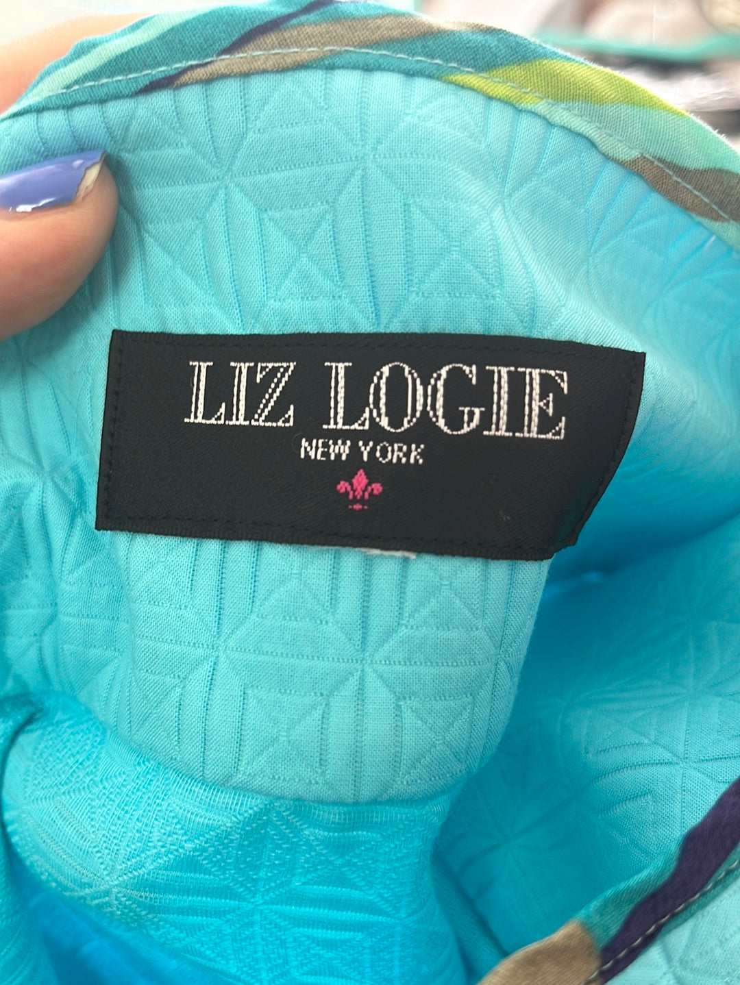 VTG -- LIZ LOGIE Aqua Oversized Buttons Flared Wrap Skirt -- 12