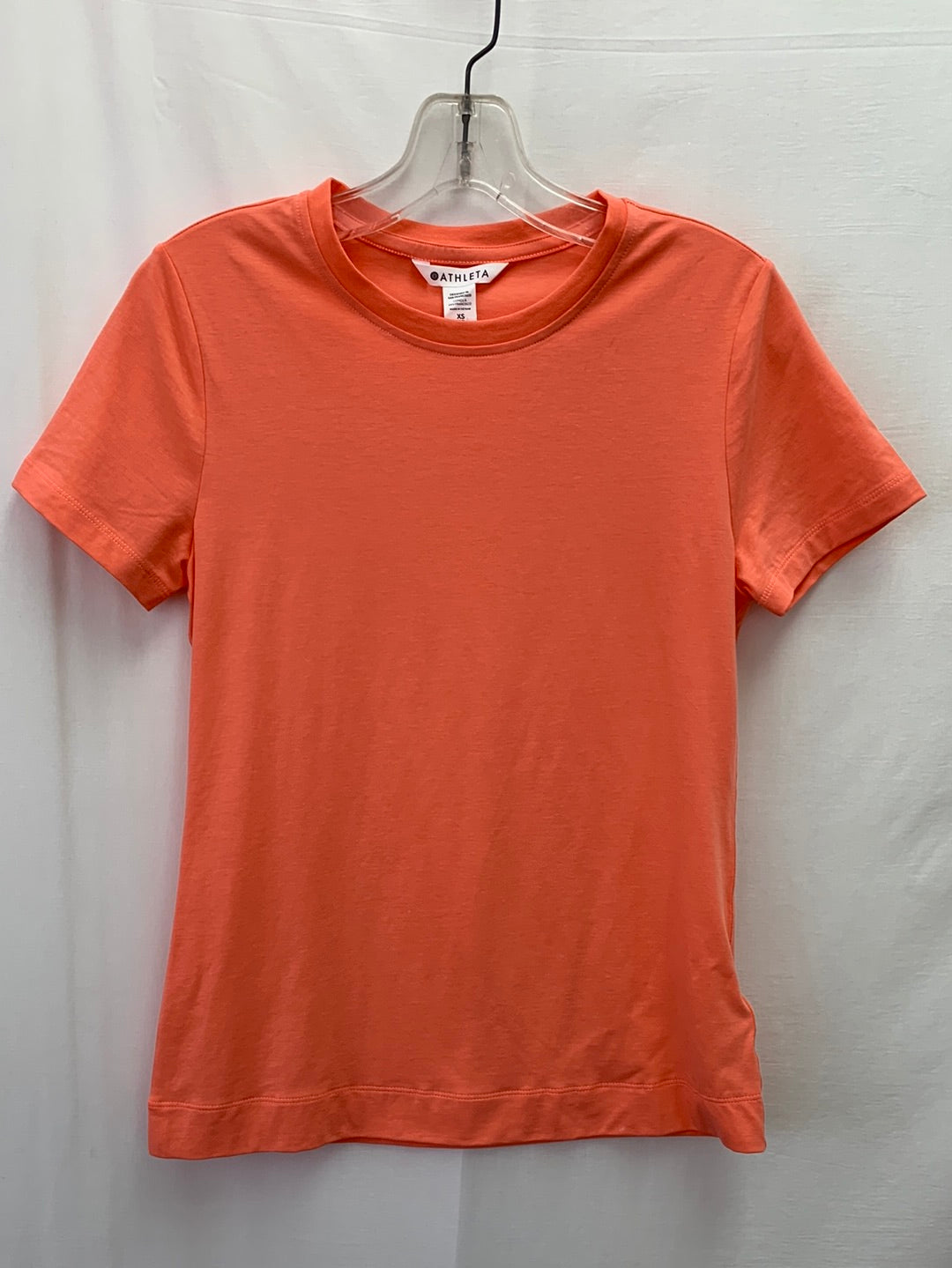 ATHLETA coral Cotton Blend Crew Neck Short Sleeve Outbound Tee Shirt - XS