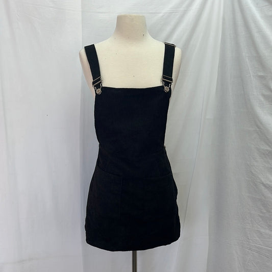 NWT -- Zaful Mini Black Corduroy Overall Dress -- S