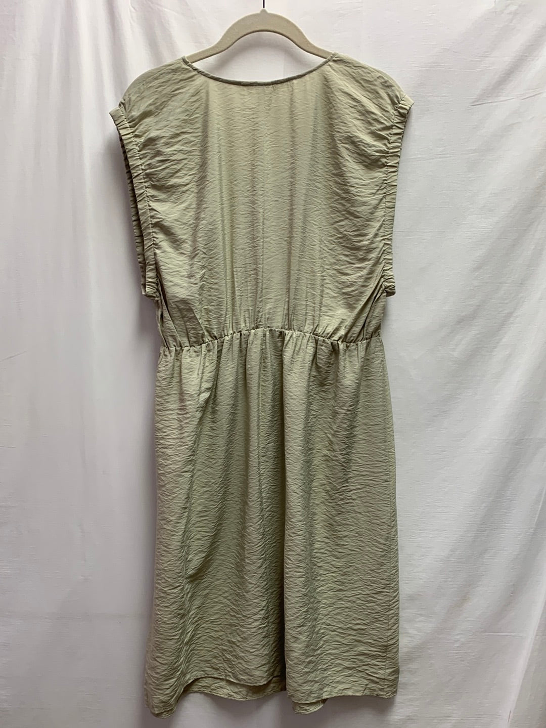 NWT - H&M MAMA beige tan Sleeveless Faux Wrap Maternity Dress - Large