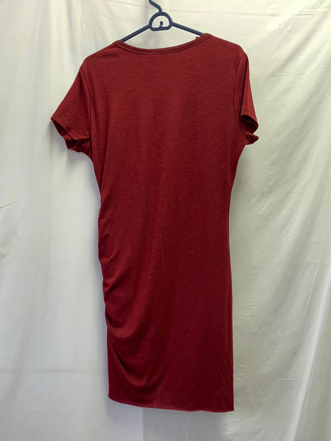 NWT - BTFBM wine red Short Sleeve Ruched Bodycon Mini Dress - Large