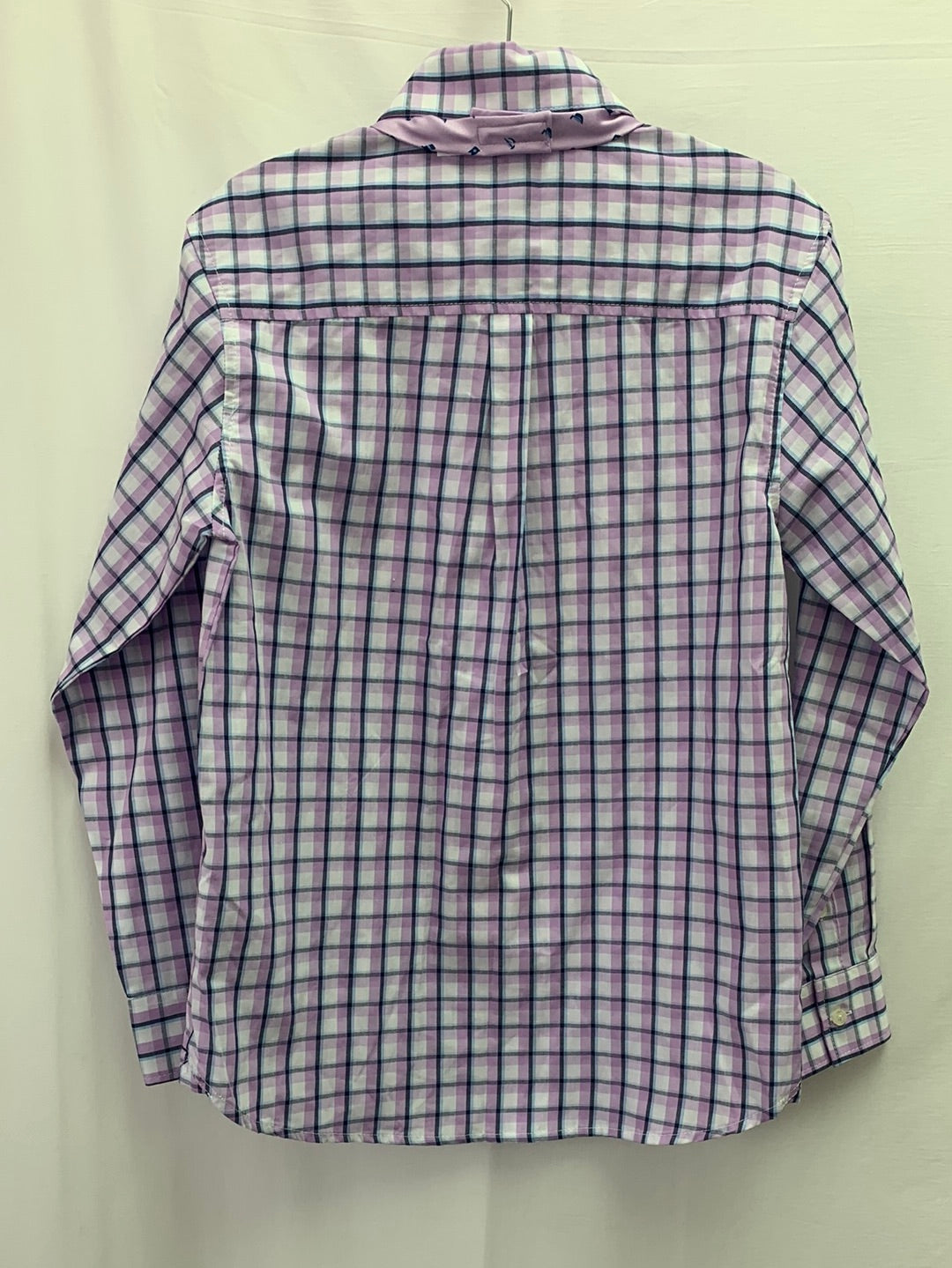 NWT - NAUTICA purple plaid Dress Shirt with Bowtie - Youth 10