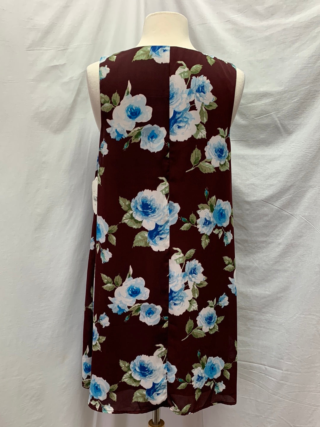 NWT - ALTAR'D STATE burgundy blue floral Sleeveless Trapeze Dress - M