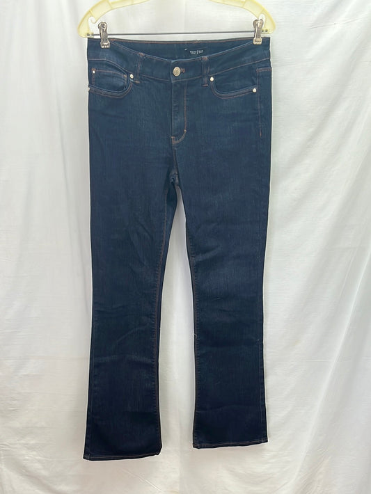 White House Black Market Dark Wash Skinny Flare Jeans -- 6R