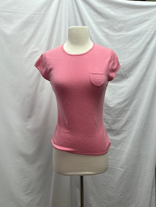 VTG -- EXPRESS Pink Cap-Sleeve Cashmere Sweater -- Medium