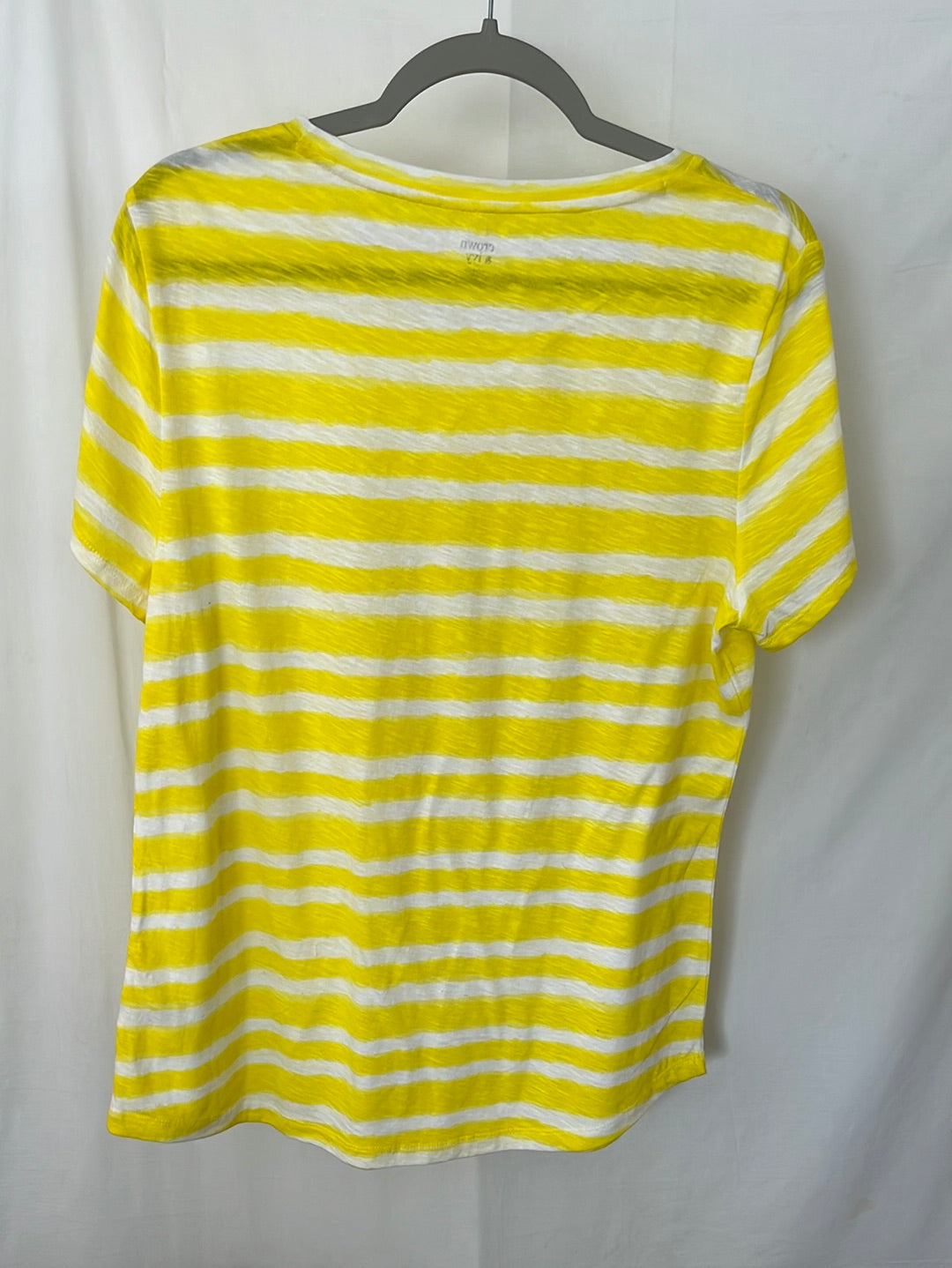 NWT -- Crown & Ivy Yellow and White Striped Short Sleeve Tee Shirt -- Size XL
