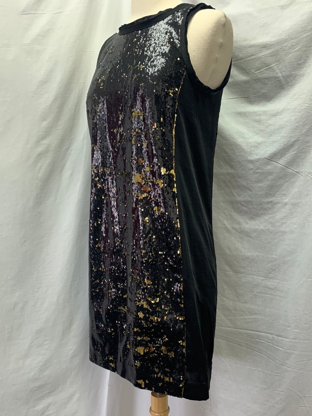 NWT - MICHAEL MICHAEL KORS black gold Sequin Sleeveless Dress - 4
