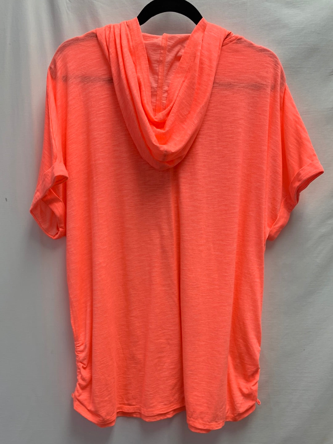 NWT - LIVI ACTIVE neon orange Short Sleeve 1/4 Zip Hood Shirt - 18/20