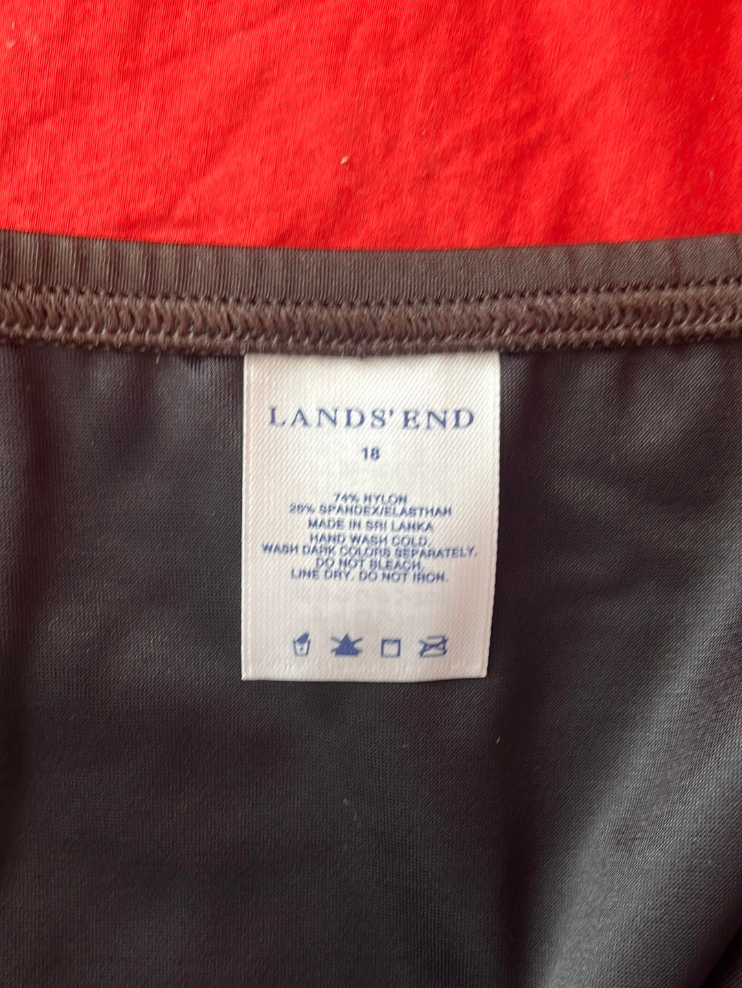 NIP -- LAND'S END Dark Chestnut Full Coverage Mid-Waist Bikini Bottom -- Size: 18