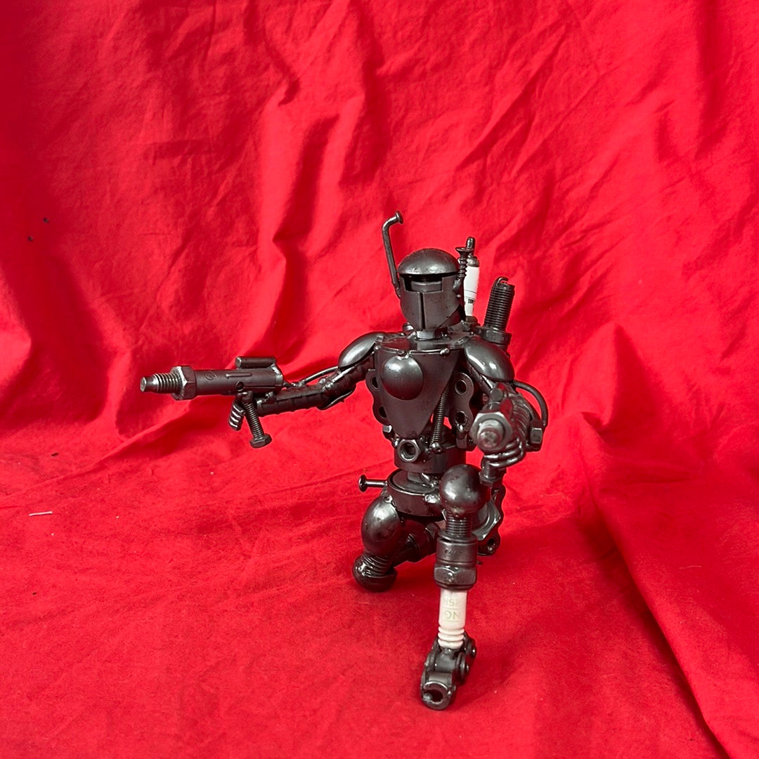 Kneeling Warrior (aka Jango Fett) Scrap Metal Sculpture from Bumbleberry Gifts