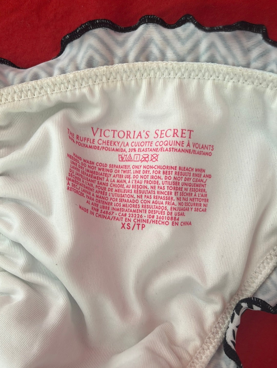 NIP -- VICTORIA'S SECRET Geo Print Ruffle Cheeky Bikini Bottom -- XS