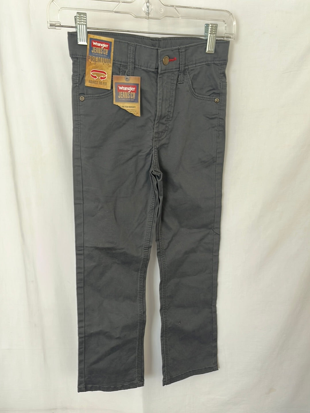 NWT -- Wrangler Grey Boys Adjustable Waist Jeans -- 7 Regular