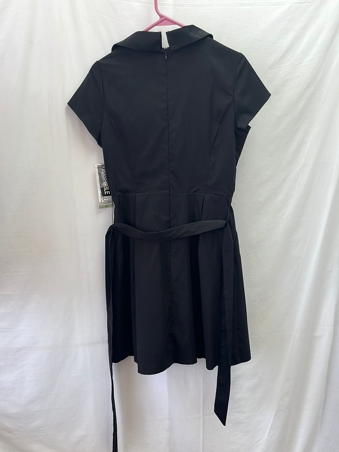 NWT / VTG -- JULIAN TAYLOR Black Sheath Dress w/ Oversized Lapels -- 8P