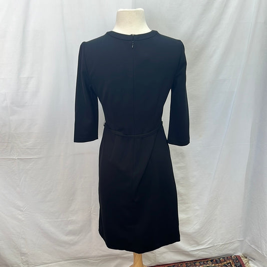NWT -- Talbots Black Pleated Front 3/4 Sleeve Mini Dress -- Size 4