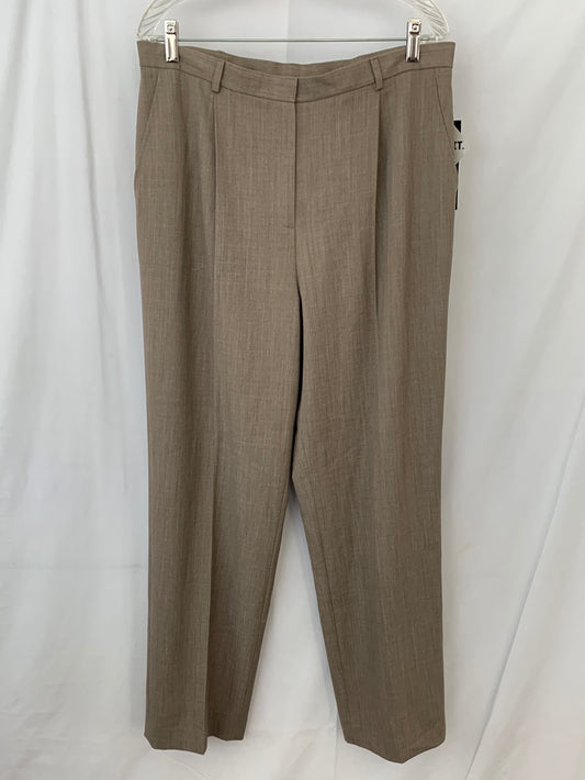NWT - JONES NEW YORK fawn tan Stretch Wool Blend Pleated Pants - 16