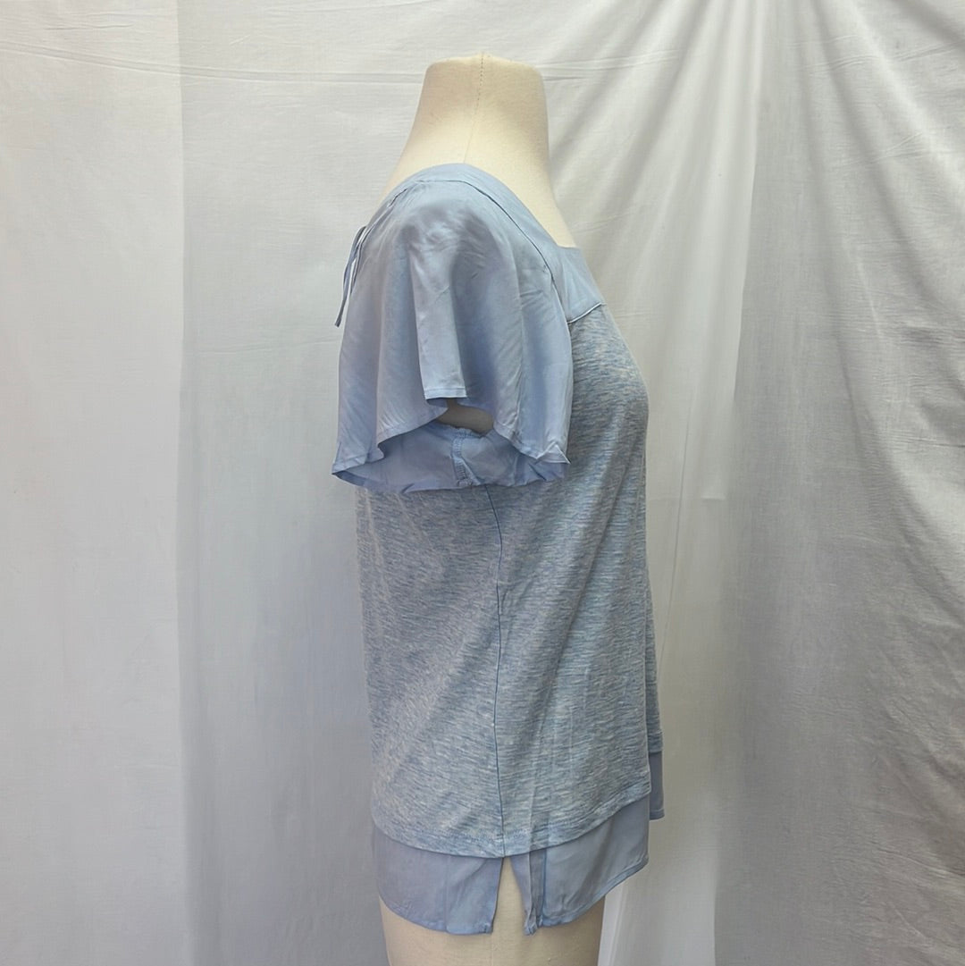 NWT -- Vince Camuto baby blue Square Neck Cap Sleeve Top -- XS