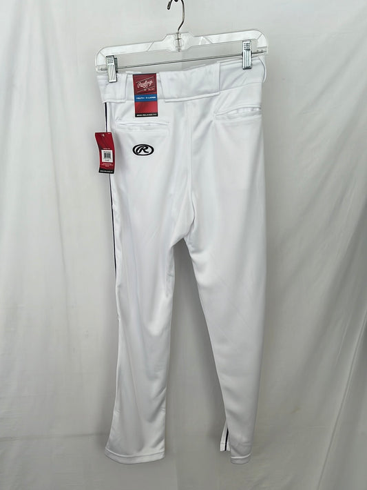 NWT -- RAWLINGS White Semi-Relaxed Fit Youth Baseball Pants -- XL