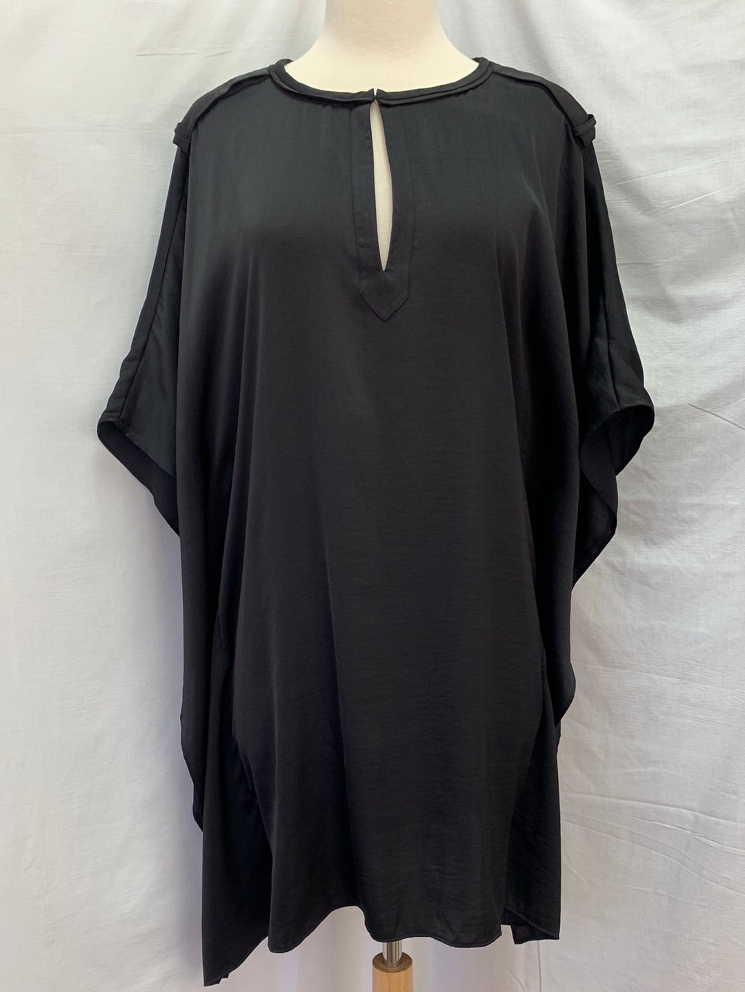 NWT - BCBGMAXAZRIA black Jazmine Draped Kaftan Dress - XS/S
