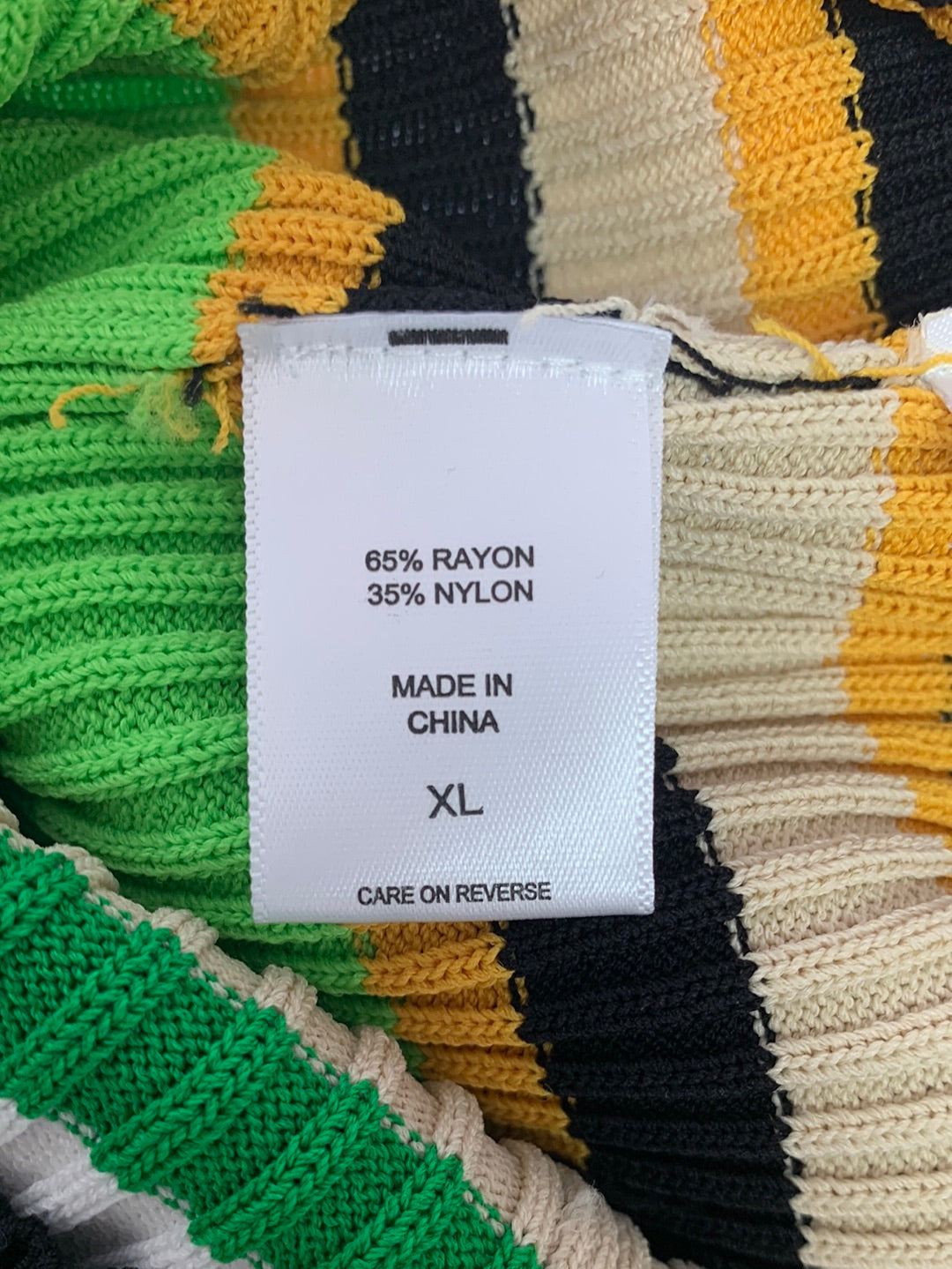 NEW YORK & COMPANY yellow stripe Short Sleeve Ribbed Midi Bodycon Dress - XL