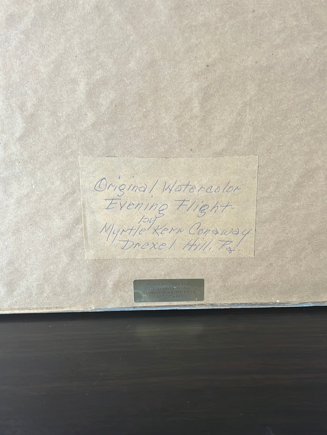 SIGNED AND FRAMED -- Myrtle Kerr Conaway, Original Watercolor, "Evening Flight"
