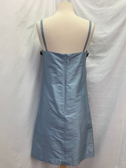 NWT - UNCOMMON THREADS DONNA MCMILLAN blue brown Rosettes Dress - 4