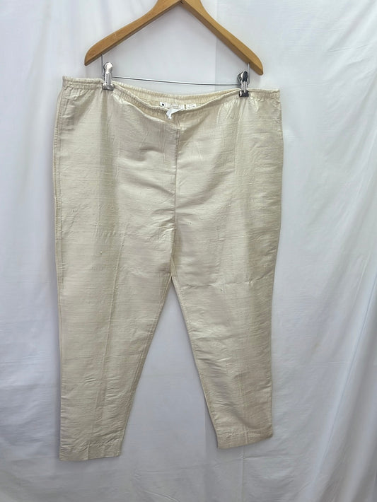 VTG -- CHAMBERS Crème Ivory Silk Drawstring Pants -- Medium