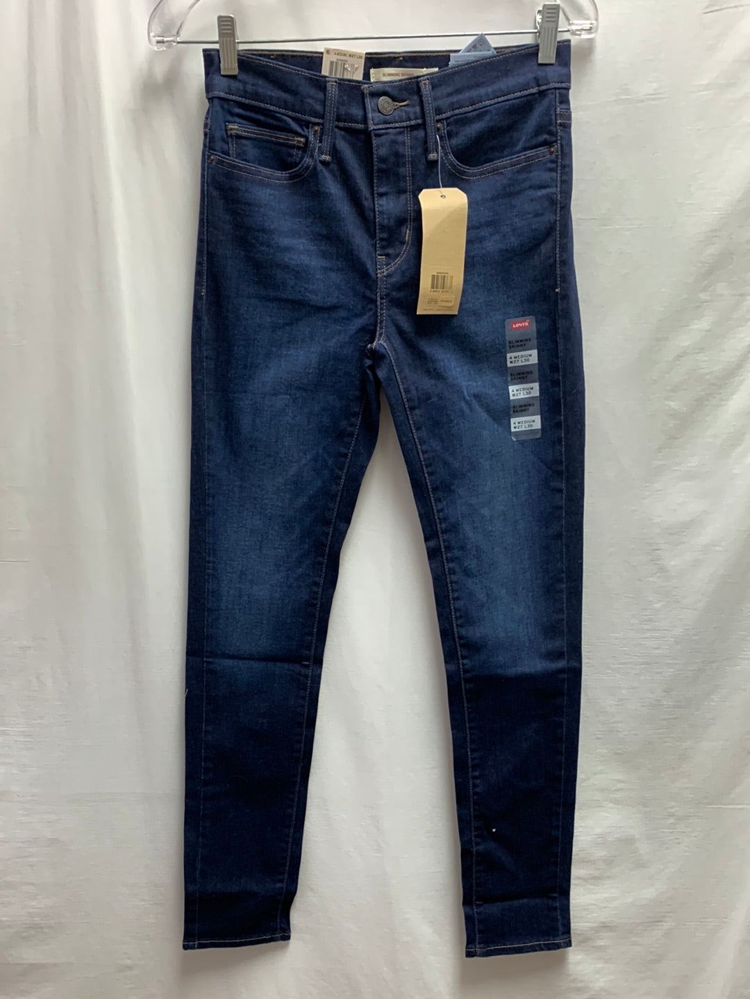 NWT - LEVI'S dark denim Mid Rise Slimming Skinny Jeans - 4 / W27 L30