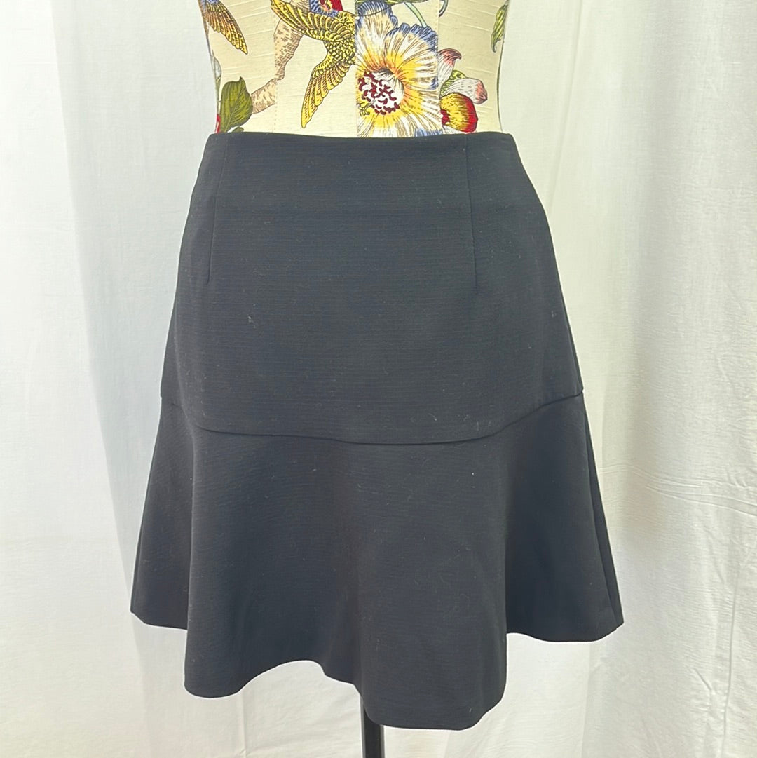 NWT -- Leifsdottir Black Double Zipper A-Line Mini Skirt -- 4