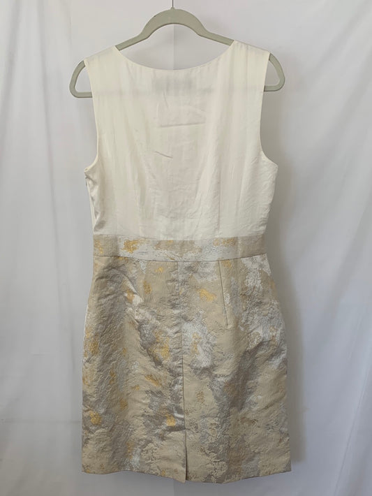 LELA ROSE FOR LOFT cream ivory metallic Sheath Dress - 12