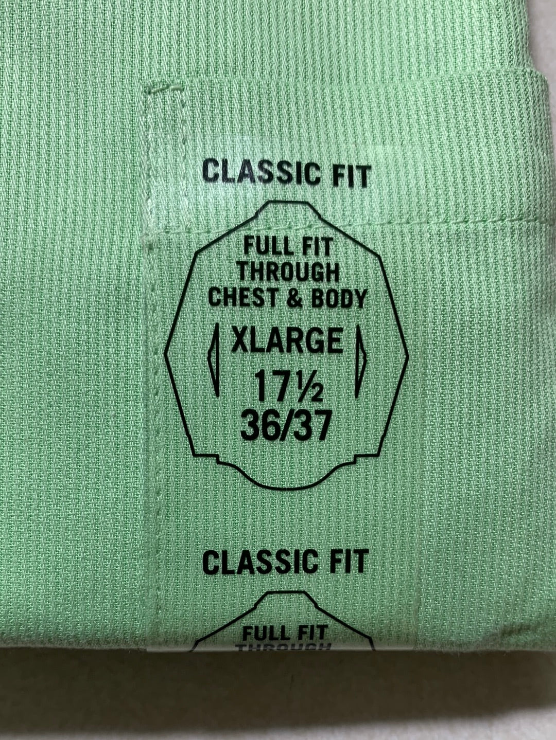 NWT - GEOFFREY BEENE green meadow Classic Fit Wrinkle Free Shirt - 17.5 36-37 XL