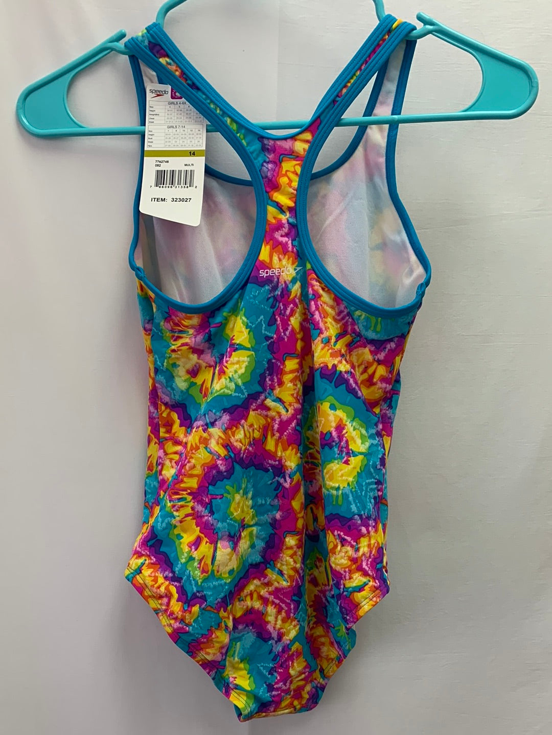 NWT - SPEEDO GIRLS tie dye print One Piece Swimsuit  - 14