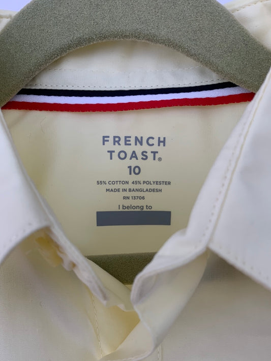 NWT - FRENCH TOAST light yellow Short-Sleeve Classic Dress Shirt - 10