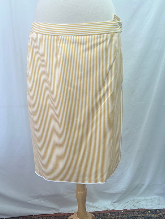 NWT -- BROOKS BROTHER'S "346" Yellow Striped Wrap Pencil Skirt -- 10