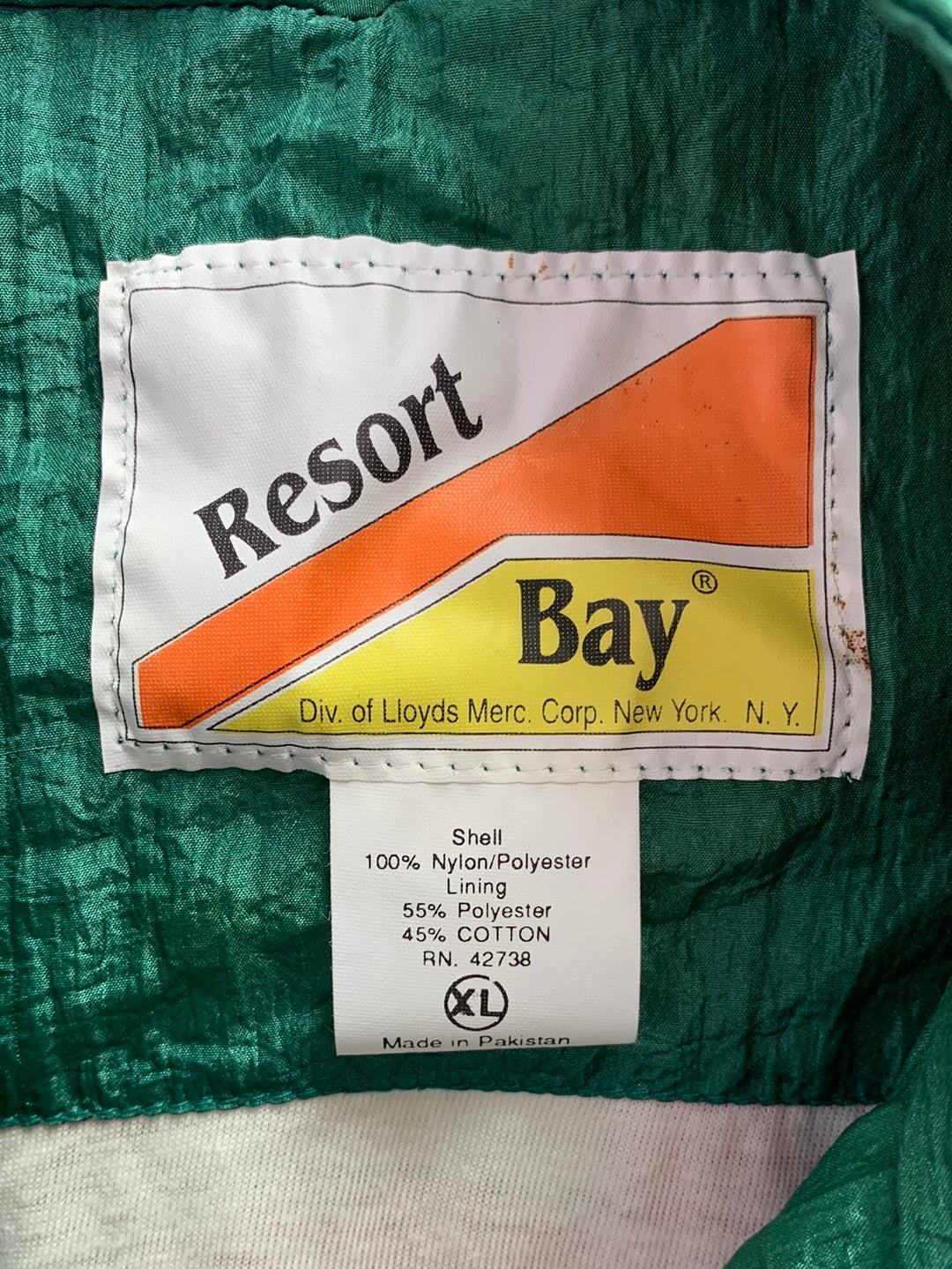 NWT VTG - RESORT BAY green print Nylon Windbreaker Tracksuit - XL