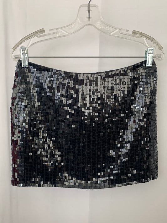HUGO BUSCATE black Sequin SILK Mini Skirt - 8
