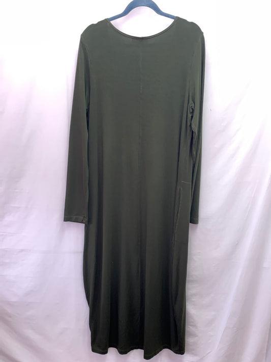 NWT - BRYN WALKER huntress green Siro Rayon Philippa Midi Dress - XL