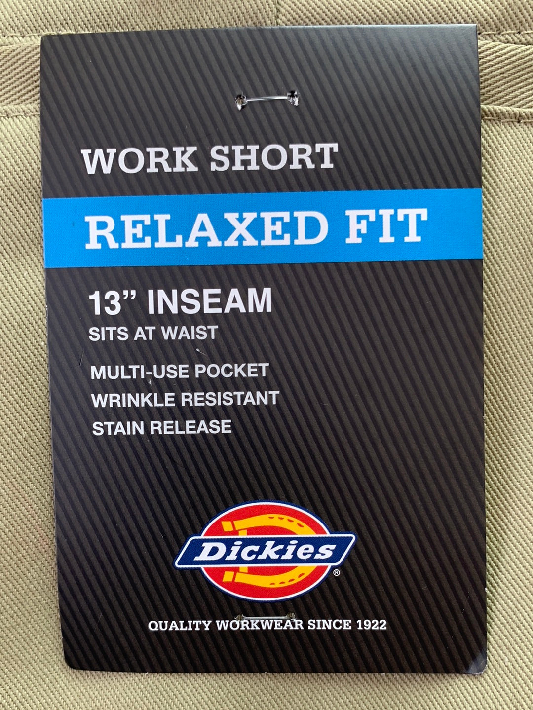 NWT - DICKIES khaki Relaxed Fit 13" Inseam Work Shorts - 38